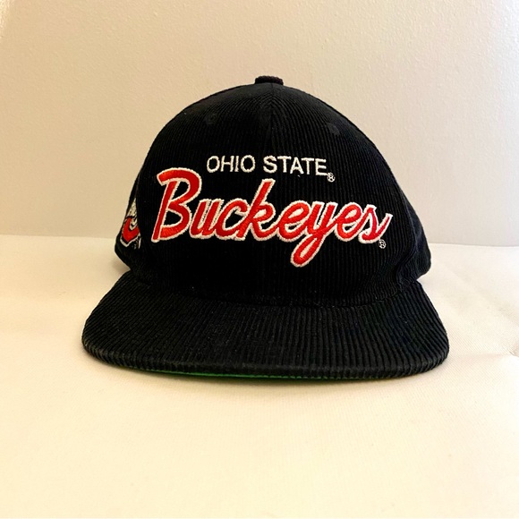 Ohio State Buckeyes Youth Mitchell & Ness Black Corduroy Script Snapback Hat - Picture 3 of 8